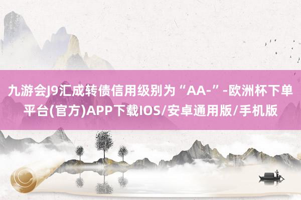 九游会J9汇成转债信用级别为“AA-”-欧洲杯下单平台(官方)APP下载IOS/安卓通用版/手机版