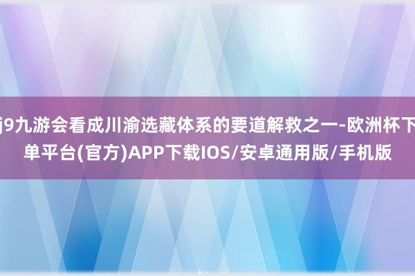 j9九游会看成川渝选藏体系的要道解救之一-欧洲杯下单平台(官方)APP下载IOS/安卓通用版/手机版