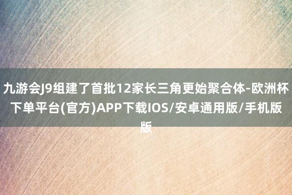 九游会J9组建了首批12家长三角更始聚合体-欧洲杯下单平台(官方)APP下载IOS/安卓通用版/手机版